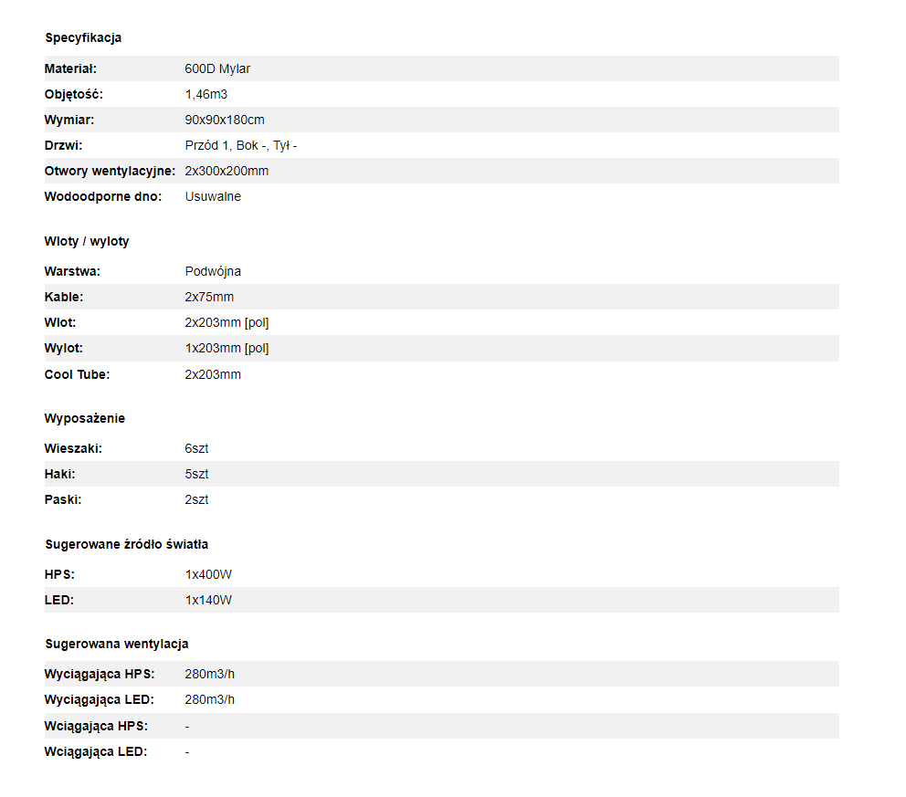 Mammoth Pro+ 90 - 90x90x180cm