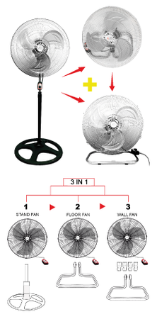 Вентилятор A-Star Stand Fan 3 в 1 55W  48cm с вращением