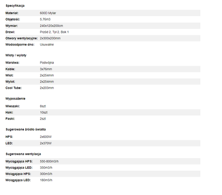 Mammoth Pro+ 240L - 240x120x200cm