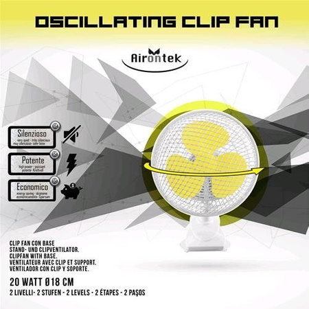 Airontek Clip Fan 20W - Ø18cm oszilierend