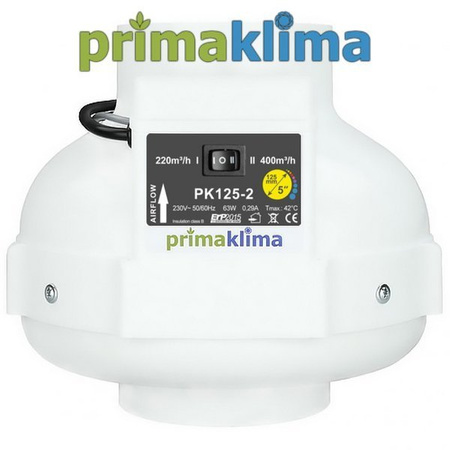 Prima Klima PK125 Two Speed Fan 400m³/h